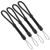 SynHHergyx 4 Pcs Hand Wrist Strap Lanyard Phone Wrist Lanyard Strap Adjustable Anti Theft WristStrap for Cell Phone, Camera, Car Keys, USB Flash Drive (Black)