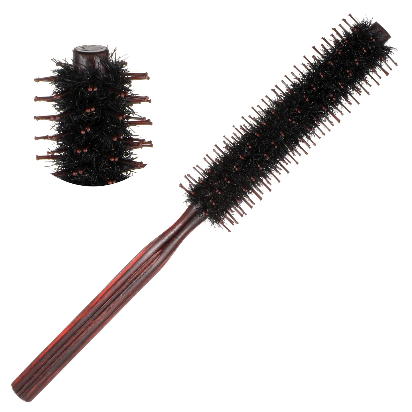 Round Hair Brush, Natural Boar Bristle Roller Brush with Reinforced Bristles, Texture Comb for Styling & Volumizing Bangs Blowouts Thin, Thick, Curly Hair - 1.4" Diameter