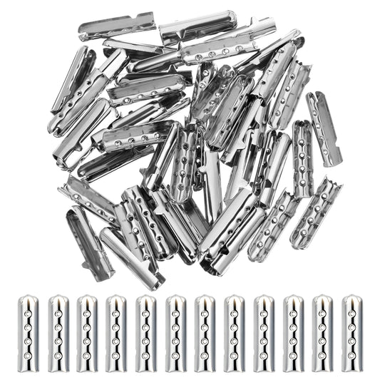 EupHHonycs 50Pcs Aglets for Shoelaces Shoe Lace Ends Tips Repair Paracord Hoodies Sneakers Metal Tip Shoe String Head Tips Head Replacements for Sneaker Shoelaces Hoodies