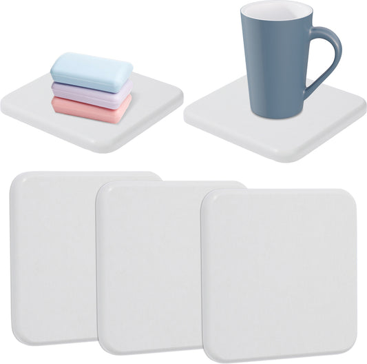 3 Pcs Water Absorbing Stone Tray, Diatomaceous Earth Soap Dish, Water Absorbent Diatomite Coasters, Kitchen Soap Dish Bathroom Trays for Hand Soaps Cups Drinks Bottles(White)