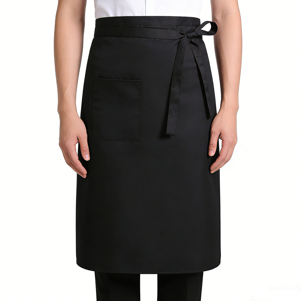 Xthrotsenk Chef Apron With Pockets Black Aprons for Servers Unisex Server Apron Bistro Aprons Long Ties