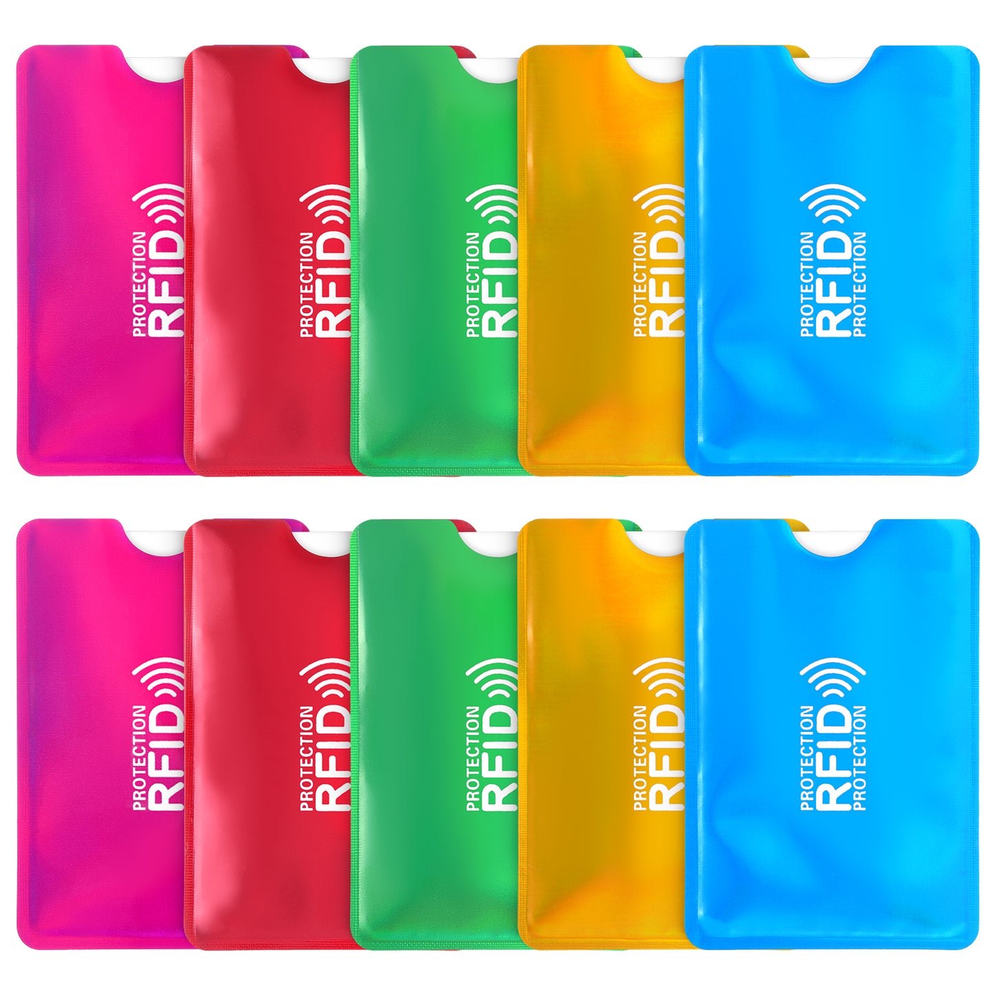 Vin Beauty 10 Pcs Colorful RFID Card Holder, Secure Card Sleeves RFID Blocking Sleeves Credit Cards Sleeve Set Identity Cards Protector for Women Men