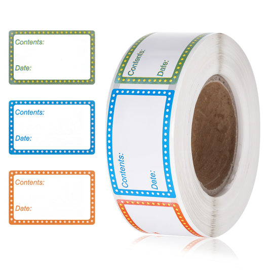 Freezer Labels, 500 PCS Removable Freezer Labels to Write on Food Storage Stickers Food Date Label Waterproof Oil Canning Label Foods Labels for Kitchen, Restaurants, Grocery Stores Containers