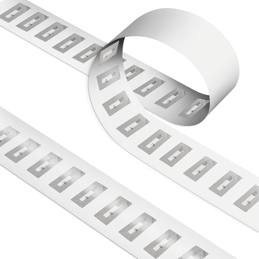 20 Pcs NFC Tags Sticker with NTAG215 Chip NFC Stickers Adhesive Labels Transparent RFID Tags Rewritable 504 Bytes Memory Suitable for All NFC-Enabled Devices Amiibo Customization (Rectangle,11x21mm)