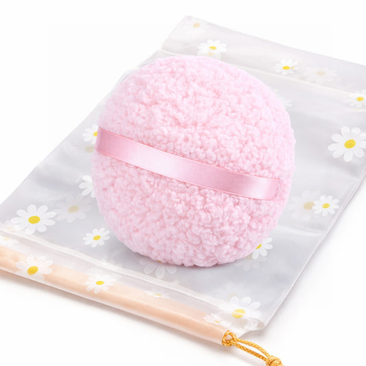 Large Powder Puff for Body with Cute Bags 6 Inch Soft Dusting Body Powder Puff Pink