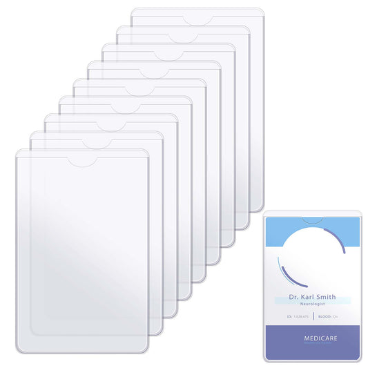 10 Pcs New Medicare Card Holder Protector Sleeves, 12 Mil Clear PVC Water Resistant Plastic Sleeves, Social Security Card Protector, Business Card Protector for New Medicare/ID/Business Cards