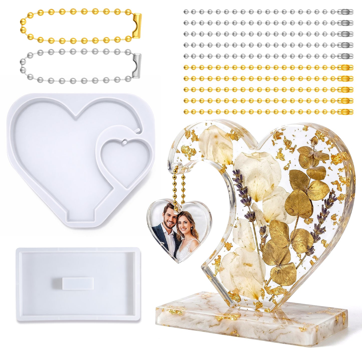 Heart Photo Frame Resin Molds, Epoxy Resin Molds Heart Shape Silicone Mold Picture Frame 3D Photo DIY Epoxy Casting Mould Art Crafts Table Home Table Decorations DIY Valentine's Day Gifts