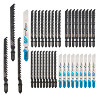 40 PCS Jigsaw Blades, Professional Jigsaw Blades Wood Metal Jig Saw Blade Set Long Jigsaws Blade for Wood Cutting Power Tool for Wooden Plastic and Metal Cutting Compatible with All Jig Saw