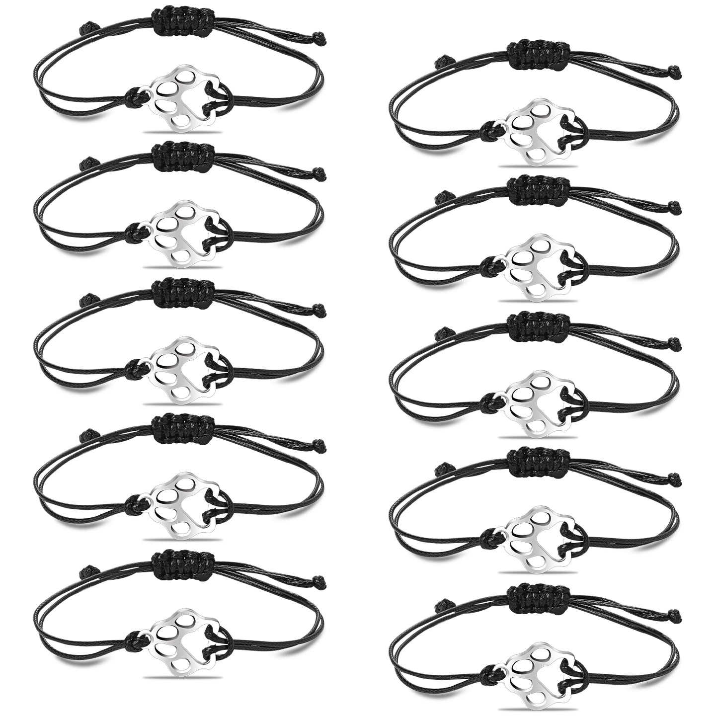 Sliverdew 10pcs dog paw bracelets