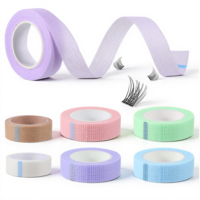 Xyembu 6 Rolls Eyelash Tape, Lash Tape for Clusters, Adhesive Fabric Eyelash Tapes, Eyelashes Extension Tapes, Lash Extensions Supplies for Makeup, Eyelashes Extensions (6 Colors, 1.25 x 450cm)