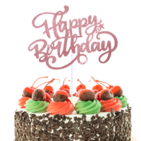 Happy Birthday Cake Topper Rose Gold Birthday Sign Rose Pink Cake Decorations Glitter Cake Topper Supplies Happy Birthday Cake Pick Pink Party Cake Decorations Supplies for Birthday and Anniversary
