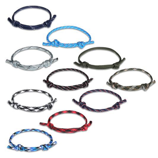 Qulkws 20 Pcs Nautical Braided Rope Bracelet, 10 Colors Braided Rope Bracelet Sets Handmade Navy Cord, Paracord Friendship Bracelets, Adjustable Wave String Bracelets for Men