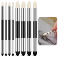 8pcs Soft Oil Pastels for Artists Oil Pastel Blending Sponge Pen for Pastel Dual Tip Reusable Drawing Art Washable Sketch Rubbing Sponge Brush for Artist Professional Sketch Drawing Blending