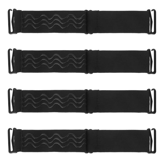 4 PCS Adjustable Elastic Band for Wigs Removable Wig Band Nonslip Wig Strap for Glueless Wig with Non-Slip Silicone Strips & Removable Buckles (Black)