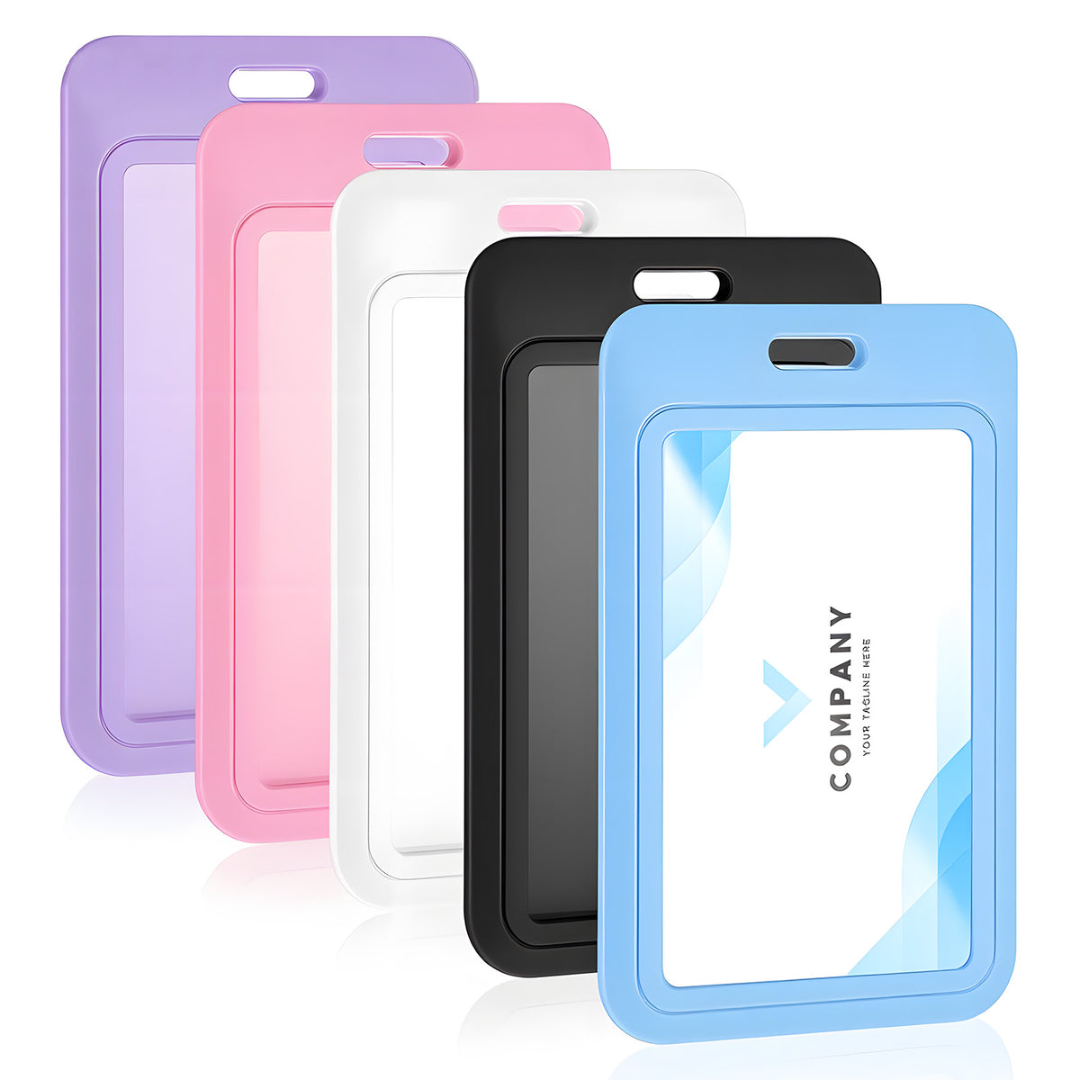 5 PCS Sliding Badge Holder, Sliding Id Badge Holder with Clear Window