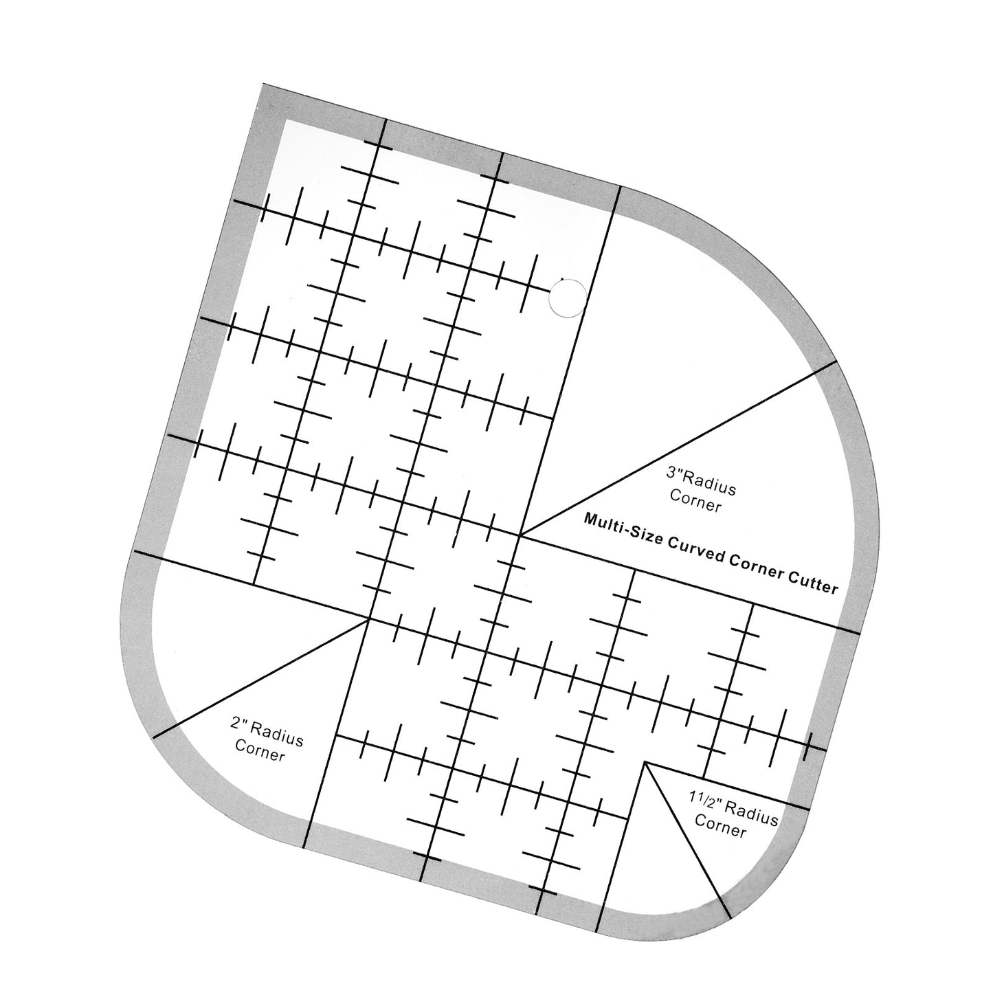 Quilt Ruler, Curved Corner Cutter Ruler Quilting Supplies Acrylic Quilting Templates Sewing Rulers and Guides for DIY Supplies Multifunctional Tool