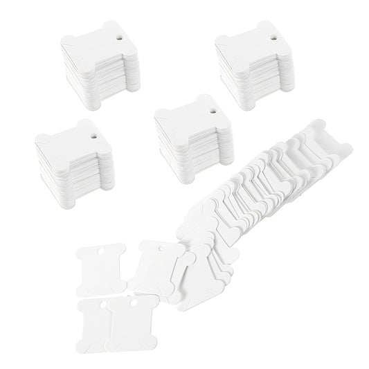 200 Pieces Floss Bobbins Embroidery Thread Bobbins Cross Stitch Bobbins Floss Organizer Floss Embroidery Bobbins Cardboard Floss Bobbins for Embroidery Floss Storage DIY Craft Sewing (White)