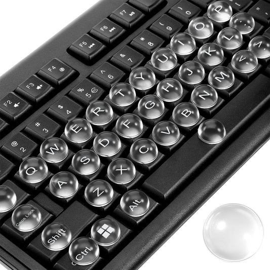 36 Pcs Keyboard Stickers for Long Nails 0.63'' Clear Long Nail Keyboard Covers Raised Key Board Bubbles Nail Art Typing Sticker for Desktop Laptop PC Keycap
