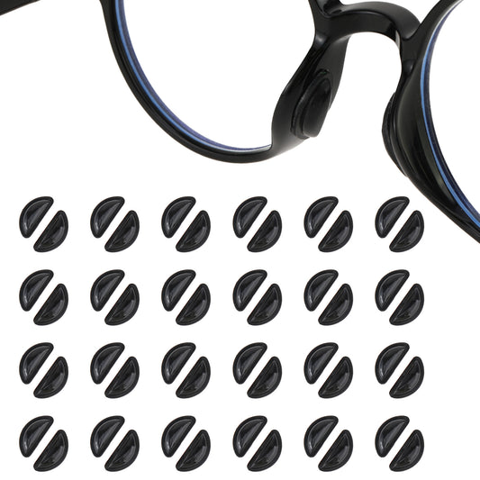 Glasses Nose Pad, 20 Pairs Soft Silicone Eyeglass Nose Pads Anti Slip 3mm Thickness Adhesive Nose Pieces with Air Bag for Plastic Frames Eyeglasses Sunglasses Reading Glasses (Black)