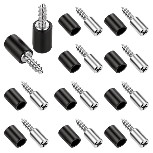 12 Sets Shelf Support Pegs Metal Shelf Supports with Non-Slip Silicone Sleeves Shelf-Support Pins for Furniture, Cabinets, Bookcases, Easy Installation 7.5x25mm