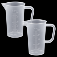 2 Pcs 100ml Measuring Jug, Small Clear Liquid Measuring Cup Transparent Graduated Beaker with Measuring Scale, Plastic Lab Measure Cups for Baking Kitchen Cooking Measure Tool