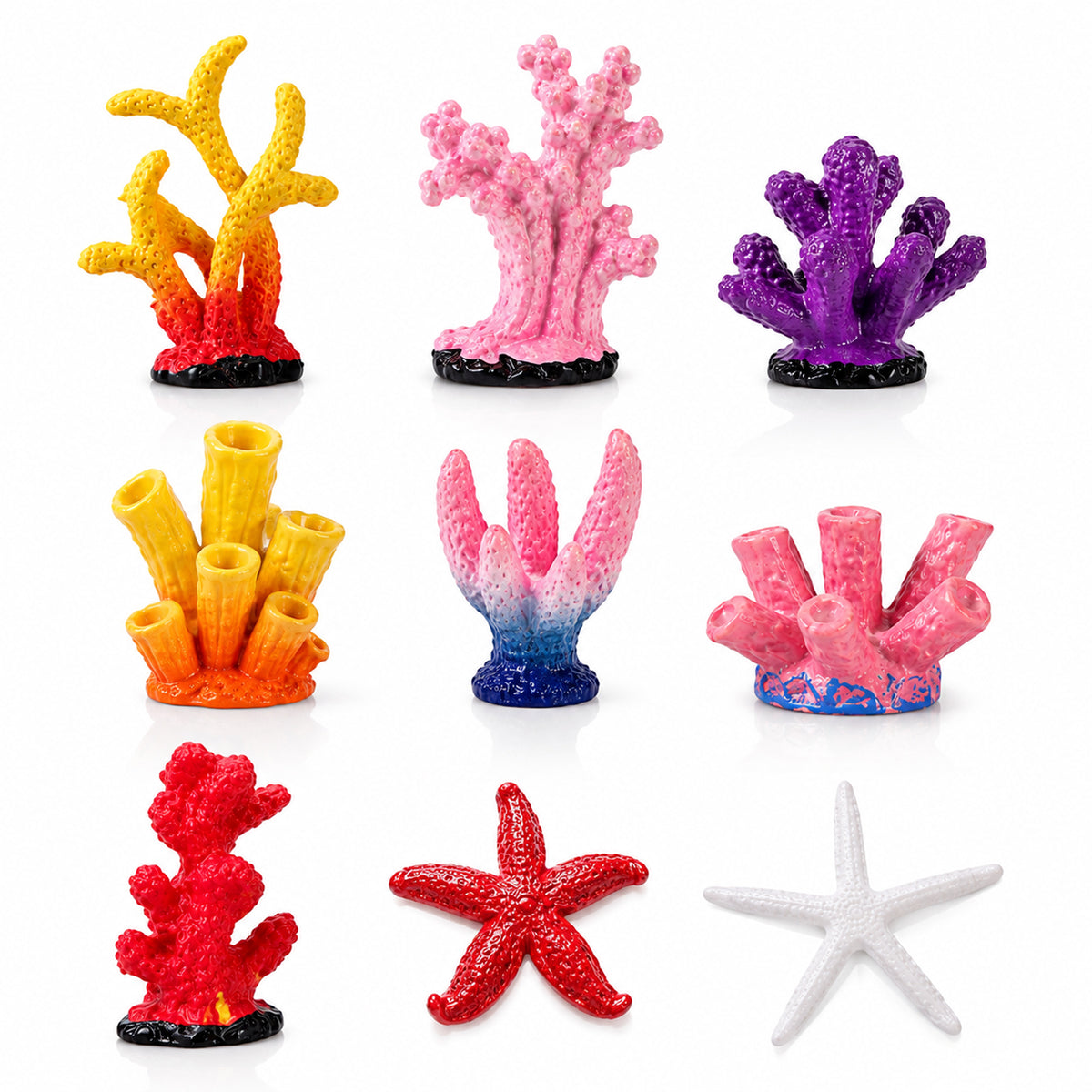Zelphvt 9 Pcs Artificial Coral Plant Aquarium Decorations, Lovely Style