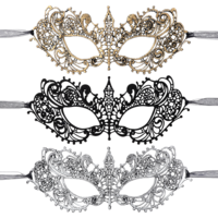 Xthrotsenk 3 Pcs Adult Masquerade Mask Lace Eye Masks Mysterious Fun Black Lace Headpiece Mardi Gras Party Supply for Women Costume Parties, Role Plays