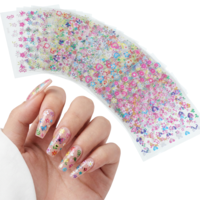3D Flower Nail Stickers, 30 Sheets Colorful Daisy Cherry Blossoms Rose Flowers Nail Art Stickers Cute, Flowers 3D Embossed Nails Decals Flower Sticker for Women Girls Manicure DIY Design Decoration