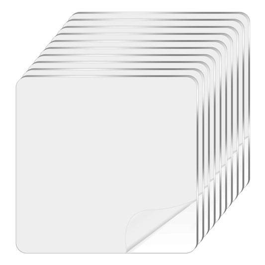 10 PCS Clear Double Sided Adhesive Pads for Mounting, Waterproof Adhesive Sticker for Shower Heavy Duty Double Sided Sticker Walls Hanging Gel Tape for Craft Home Office Carpet Fixing (2.4 Inch)