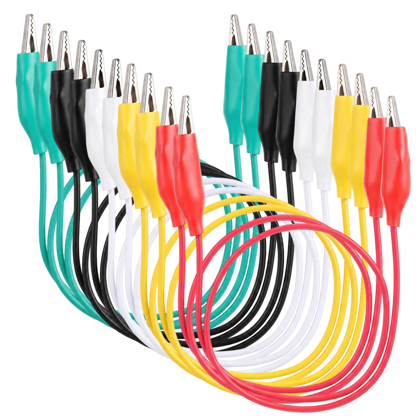 10 Pcs Crocodile Clips Electrical, Alligator Clips Electrical Test Leads Dual Ended Crocodile Clip Multimeter Leads for Circuit Connection Experiment Testing