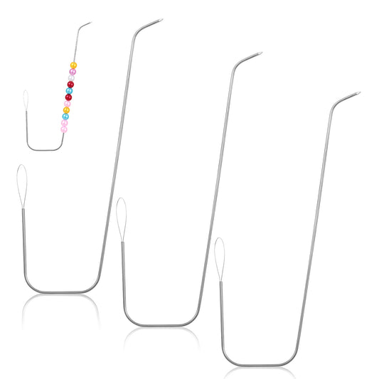 3pcs Clay Bead Spinner Needles, Bead Spinner for Bracelets Making 7 Inch Electric Large Eye Curved Bead Spinner Needles Suitable for Jewelry Making Bracelets Necklaces and Waist Crafts Gifts for Girls