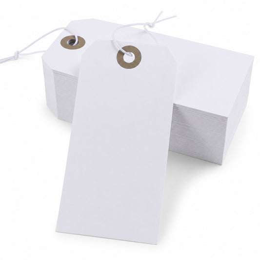 100 Pack Tags with String White Gift Tags Price Tag with Reinforced Hole