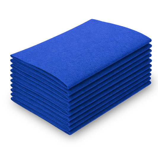 Ezymivs Felt Sheets for Crafts, 10 Pieces 8" X 12" Blue Felt Fabric Sheet Soft Craft Felts Paper Stiff Felts Sheets for DIY Crafts Sewing Quilting Project Patchwork