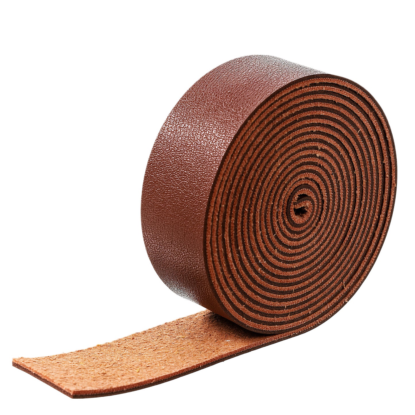 Leather Straps Flat Leather Strap for Crafts 78.7 Inch Long 1 Inch Wide Full Grain Leathers Strip for DIY Arts & Craft Projects Bag Straps Clothing (Brown)