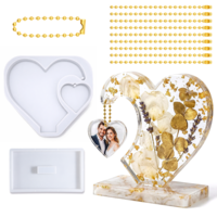 Heart Photo Frame Resin Molds, Heart Shape Silicone Molds Epoxy Resin Picture Frame 3D Photo DIY Epoxy Casting Mould Art Crafts Table Home Table Decorations Gift