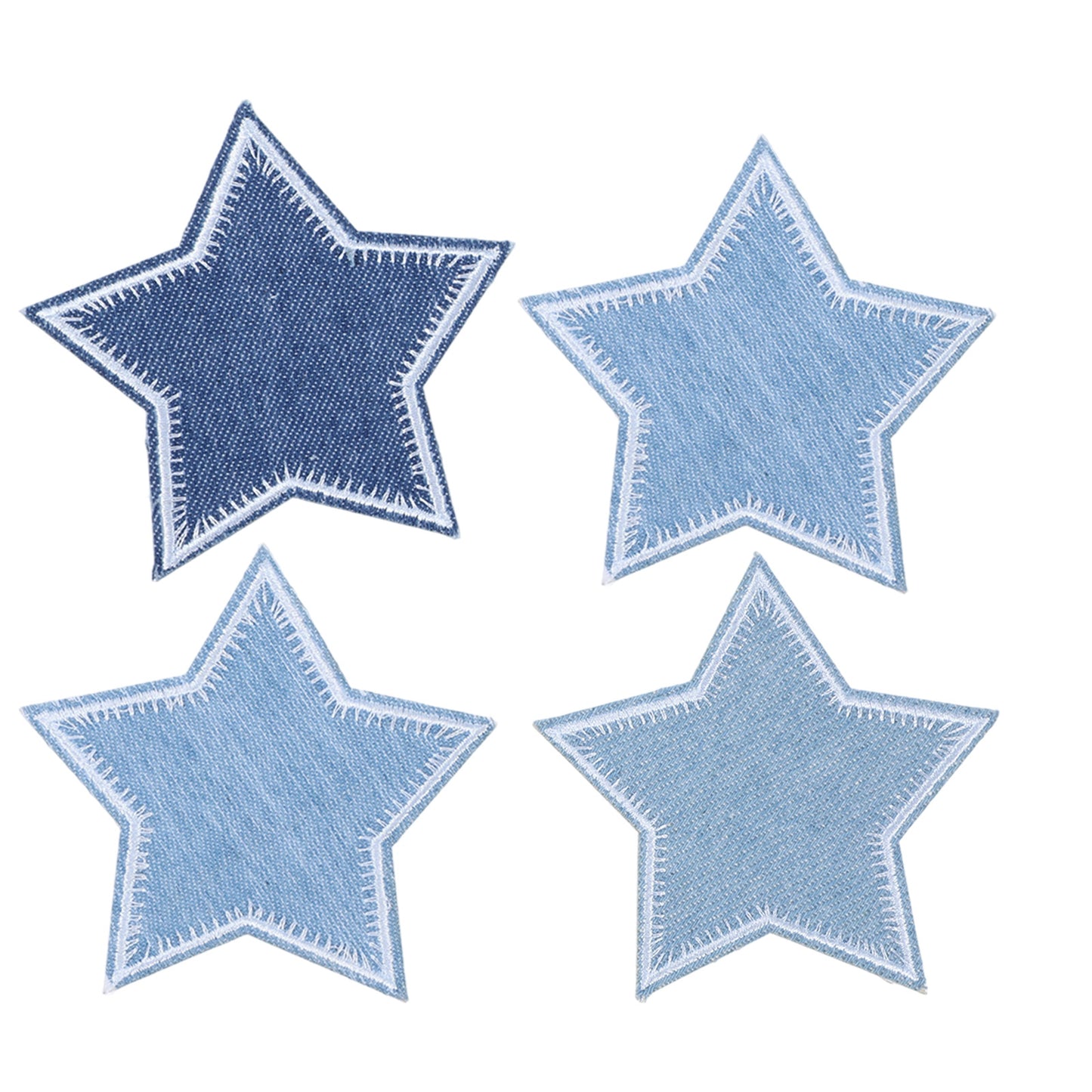 12 Pack Star Iron on Patches Washable Denim Patch Blue Star Patches