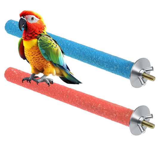 2 Pcs Bird Perches Stand for Cage Parrot Bird Cage Perch Toy Paw Grinding Stick Cages Wooden Grinding Claw Sticks Sanded Surface Cages Toy for Parakeets Finches Parakeet Toys Birdcage Accessories