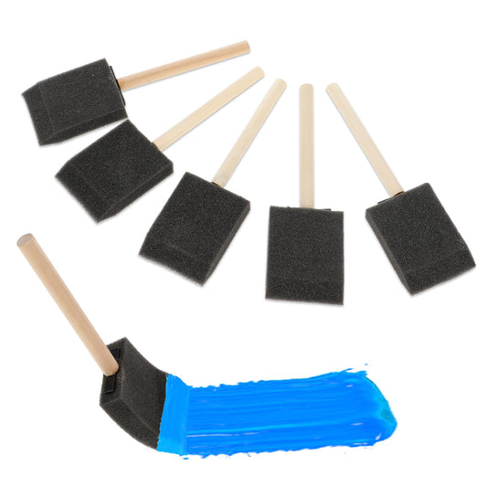 5 Pcs Foam Paint Brush 2 Inch Foam Brush Sponge Paint Brushes for Painting Wood Handle Foam Brushes for Staining, Varnishes, and DIY Craft Projects