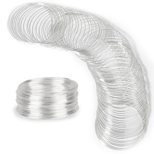 100 Loop Jewelry Wire Memory Wire for Jewelry Making Silver Jewelry Memory Beading Wire Memory Steel Wire Wire for Bracelets Making Bracelet Wire for DIY Crafts Making