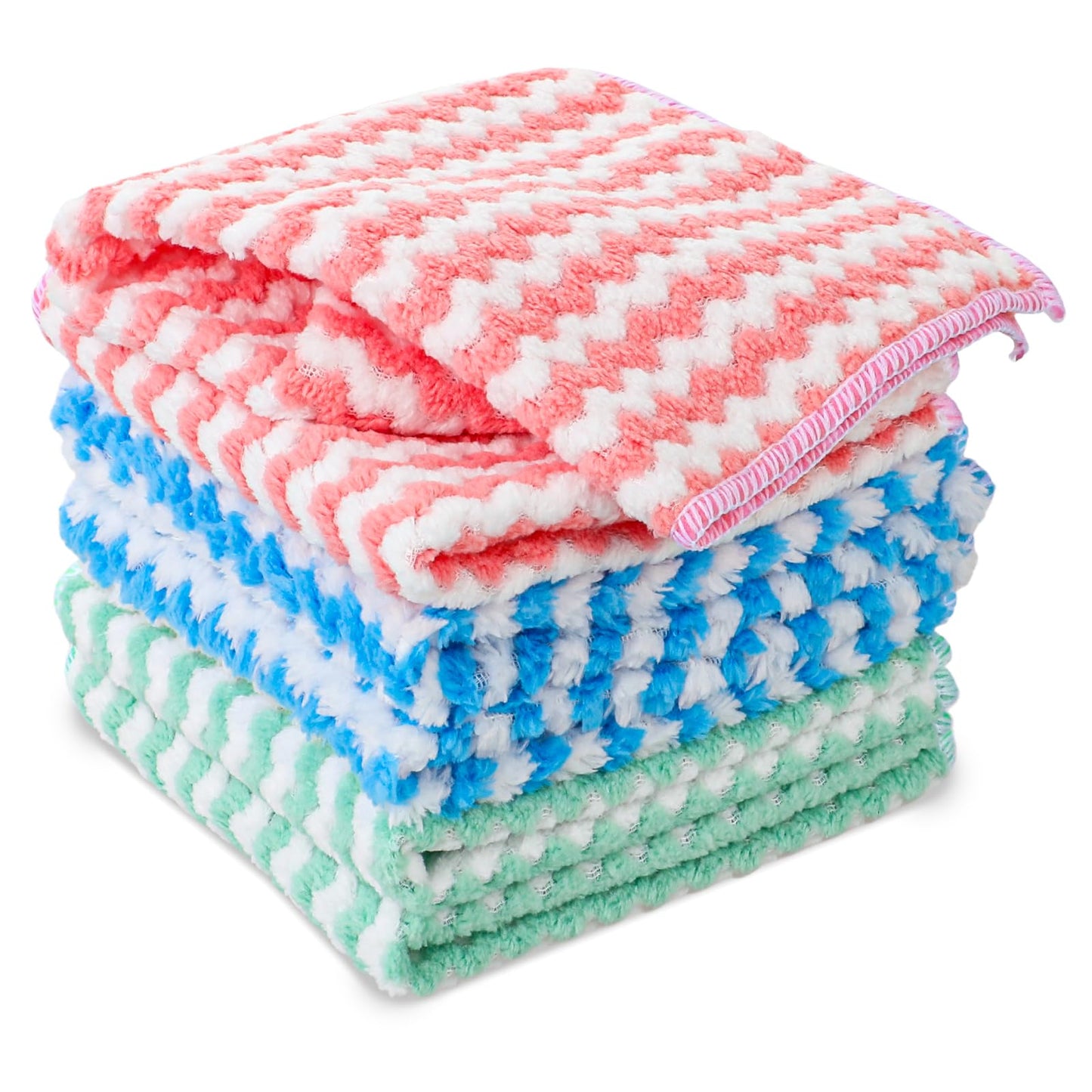 Styquenzer 6 Pcs Microfiber Cleaning Cloth Reuseable Kitchen Cleaning Towels Cotton Absorbent Microfiber Towels Reuseable Lint Free Rags for Drying Dishes housekeeping Cleaning(12x12inch)