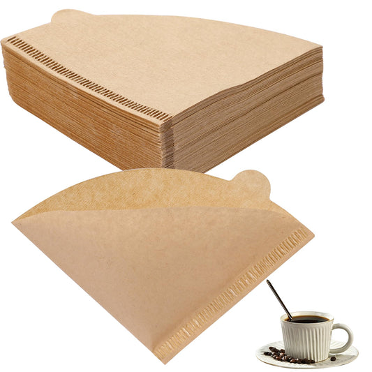 Vin Beauty Coffee Filters, 200 Count, Natural Unbleached, V-Shaped Pour Over for Coffee Maker