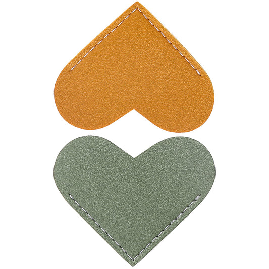 2pcs Leather Heart Bookmark,Bookmarks for Women,Portable Book Marks Women Gift,Book Accessories for Reading Lover,Cute Handmade Book Reading Gift for Book Lovers(Color B)