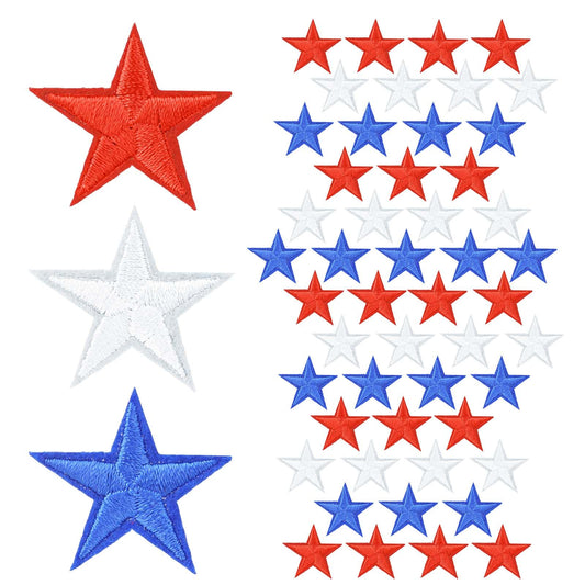 80 Pcs Star Iron On Patches Sew on Patches 5 Star Iron on Patches Sew Embroidered Patches Appliques Embellishments Small Patches Iron On for Crafts Backpack Bags Clothing(Multicolore)