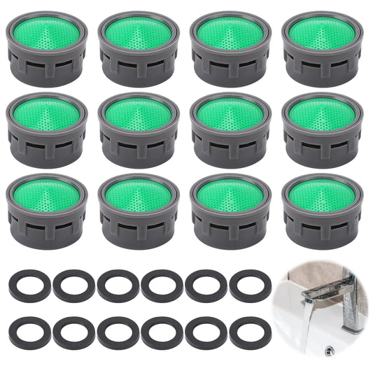 12 Pcs Faucet Aerator with 12 Piece Gasket, Tap Aerator, Faucet Filter, Faucet Limiter, Faucet Aerator with Gasket, Faucet Replacement Parts for Bathroom, Kitchen