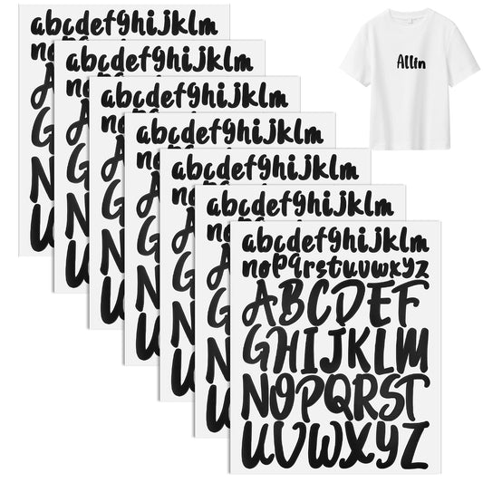 8 Sheets Vinyl Letters Stickers 1 Inch 2 Inch Alphabet Stickers Self Adhesive Letters Sticks Lowercase Capital Waterproof Vinyl Letter Decals for Scrapbooking Decoration, Craft, Arts, DIY, Decor Black