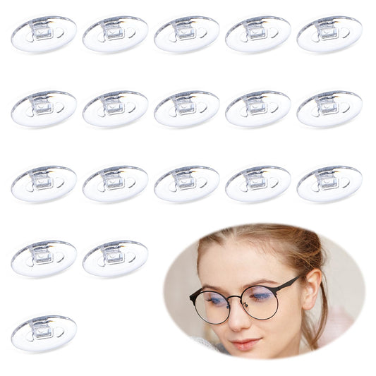 Eyeglasses Sunglasses Nose Pads, 8 Pairs 15mm Eyeglass Nose Pads Cover Push-in Glasses Nose Piece Soft Silicone Sunglass Nose Guards Anti-Slip Nose Pad, Slide in Oval Clear Replacement Repair Parts