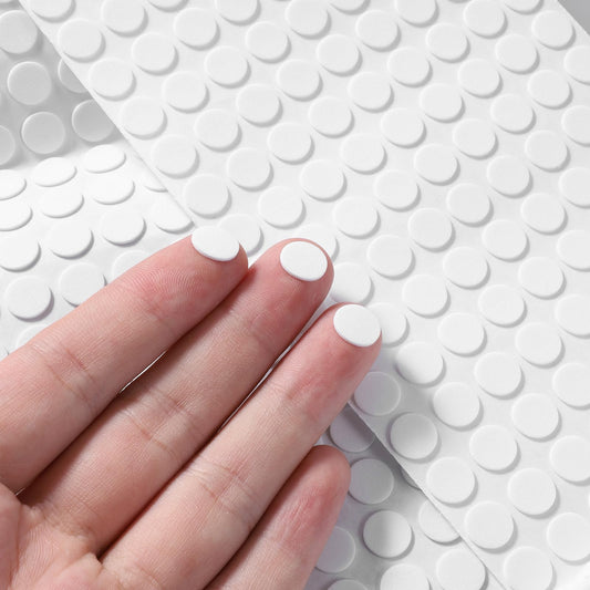 735 Pcs Mini Foam Felt Pads, Small Felt Furniture Pads 3/8 Inches Self Stick Pad Self Adhesive EVA Foam Dot Circles for Desks Drawers Vases Photo Frames Cabinets Doors Floor White