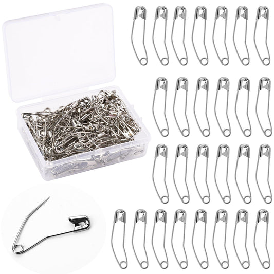 100Pcs Curved Safety Pins Quilting Pins Safety Pins Curved Security Pins, Curved Pins Quilting Supplies, Metal Safety Pins, Basting Pins Curved Basting Pins(38mm/1.5inch)