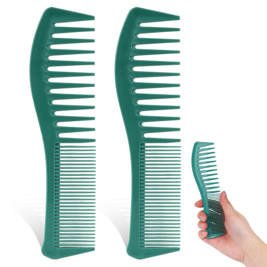 Styling Combs,2 PCS 7 Inch Double Tooth Hair Dressing Comb Professional Fine Wide Tooth Dresser Comb Small Pocket Coarse Fine Hair Grooming Comb for All Hair Types