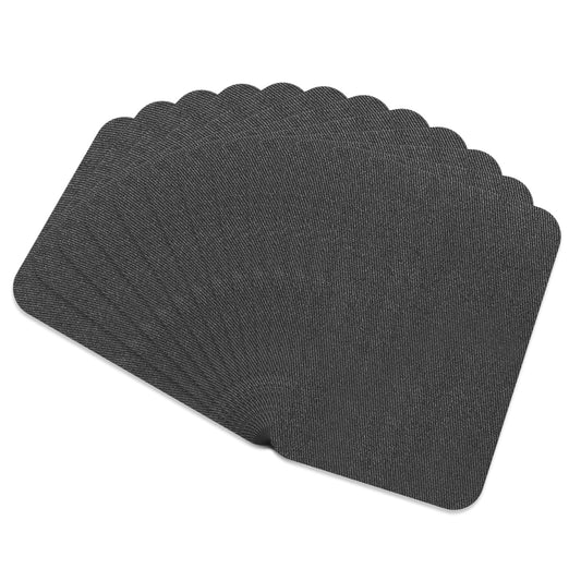 Pack of 12 Iron-On Patches, Fabric Repair Patches, Iron-On Patches for Clothes, Shoes, Jeans, Hats (Dark Grey)